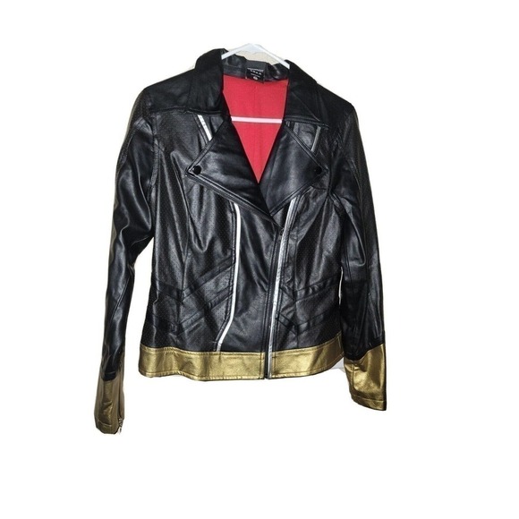Her Universe Marvel Black Widow Faux Leather Womens Moto Jacket Size Medium - Picture 1 of 7